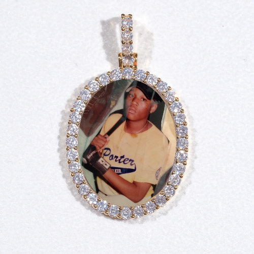 3D Oval Custom Picture Pendant