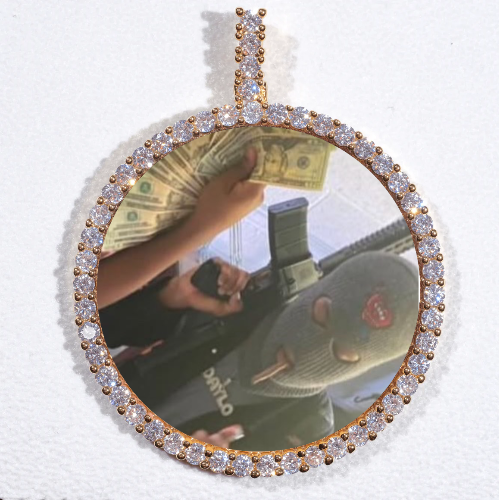 LARGE 3D CIRCLE CUSTOM PICTURE PENDANT