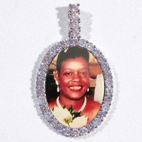 Large 3D Oval Custom Picture Pendant