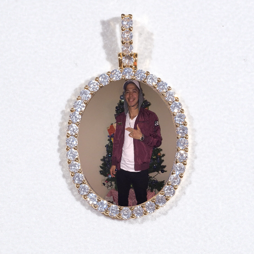 3D Oval Custom Picture Pendant