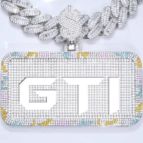 CUSTOM LETTER NECKLACE 3D COLORFUL SQUARE
