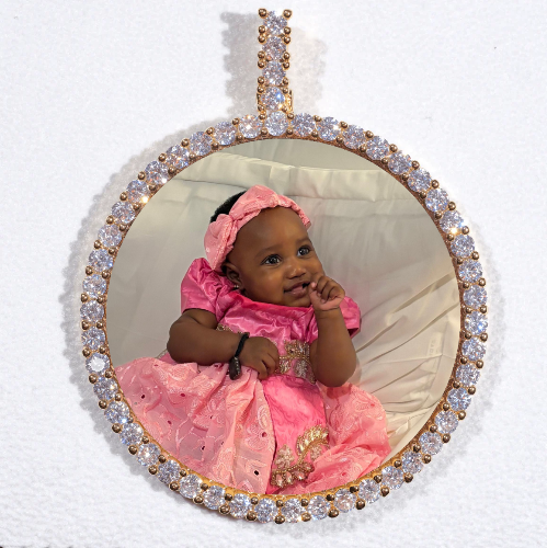 LARGE 3D CIRCLE CUSTOM PICTURE PENDANT