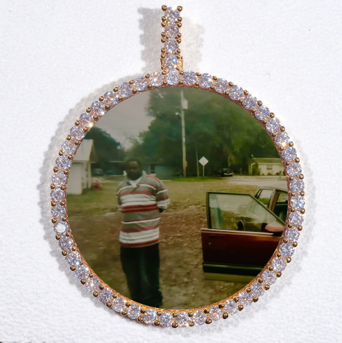 LARGE 3D CIRCLE CUSTOM PICTURE PENDANT