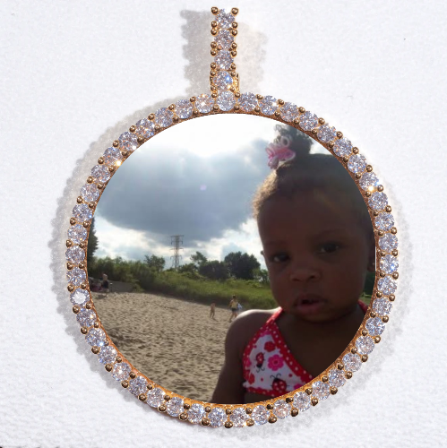 LARGE 3D CIRCLE CUSTOM PICTURE PENDANT