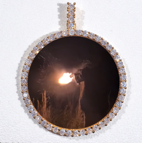 LARGE 3D CIRCLE CUSTOM PICTURE PENDANT