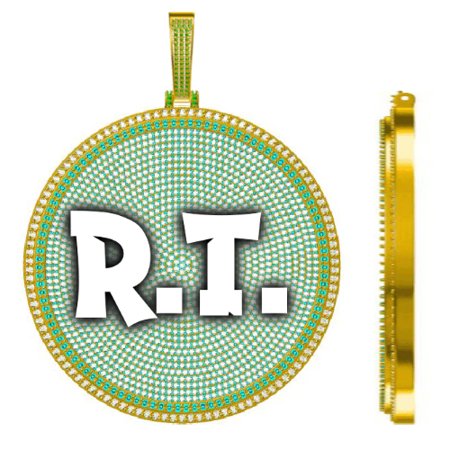 CUSTOM LETTER NECKLACE 3D BIG DISC