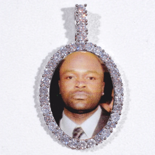 Large 3D Oval Custom Picture Pendant