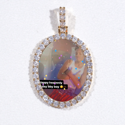 3D Oval Custom Picture Pendant