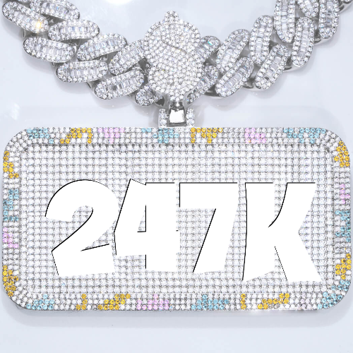 CUSTOM LETTER NECKLACE 3D COLORFUL SQUARE