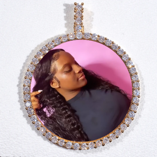 LARGE 3D CIRCLE CUSTOM PICTURE PENDANT