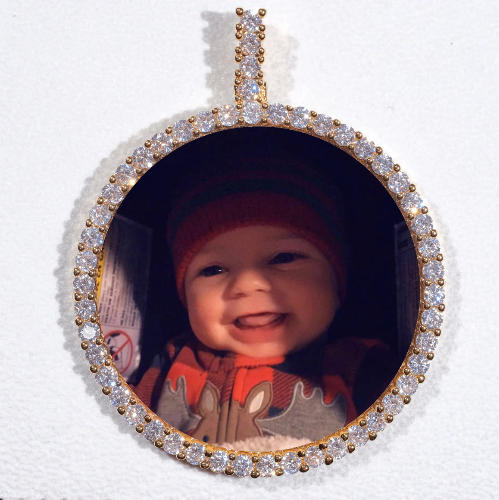 LARGE 3D CIRCLE CUSTOM PICTURE PENDANT