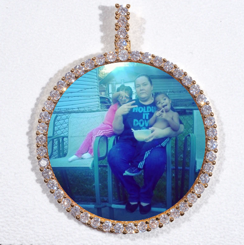 LARGE 3D CIRCLE CUSTOM PICTURE PENDANT