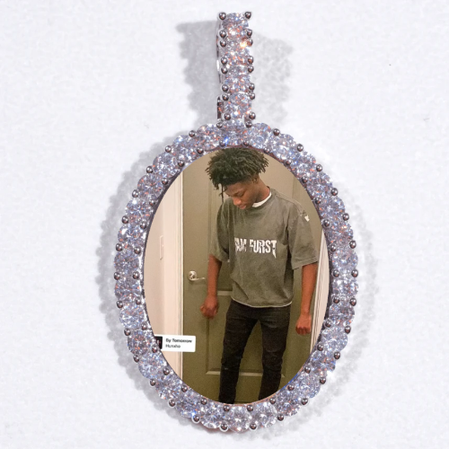 Large 3D Oval Custom Picture Pendant