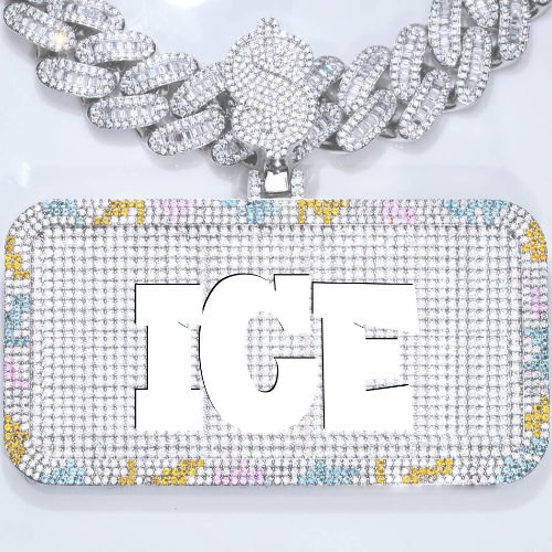 CUSTOM LETTER NECKLACE 3D COLORFUL SQUARE