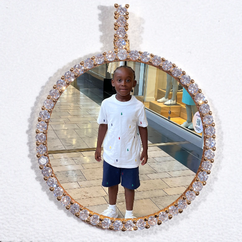 LARGE 3D CIRCLE CUSTOM PICTURE PENDANT