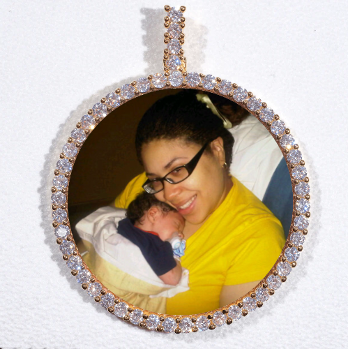 LARGE 3D CIRCLE CUSTOM PICTURE PENDANT