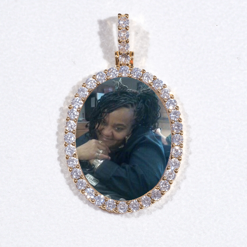 3D Oval Custom Picture Pendant