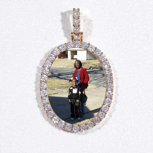 3D Oval Custom Picture Pendant
