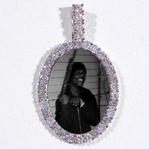 Large 3D Oval Custom Picture Pendant