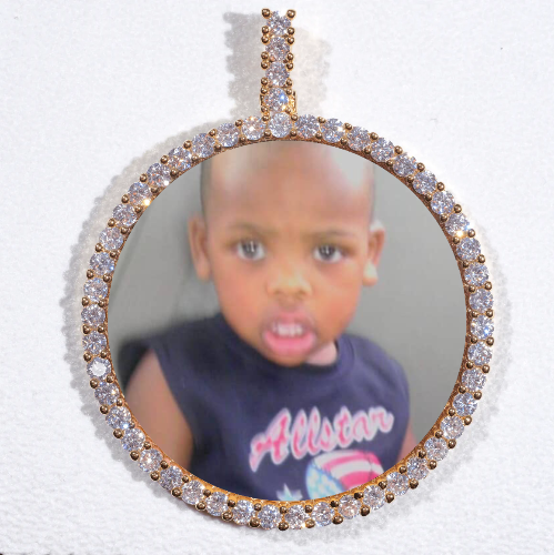 LARGE 3D CIRCLE CUSTOM PICTURE PENDANT