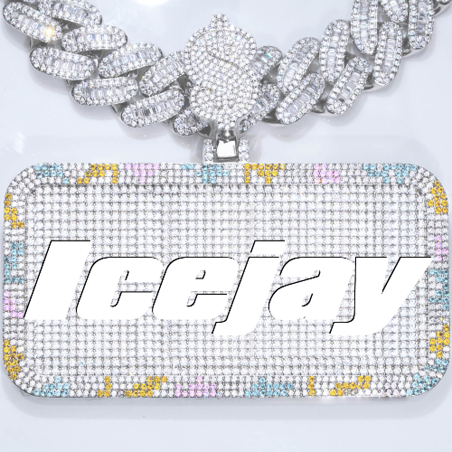 CUSTOM LETTER NECKLACE 3D COLORFUL SQUARE