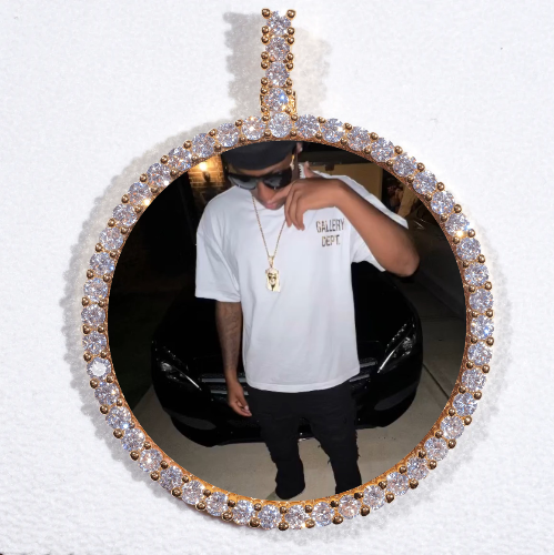 LARGE 3D CIRCLE CUSTOM PICTURE PENDANT