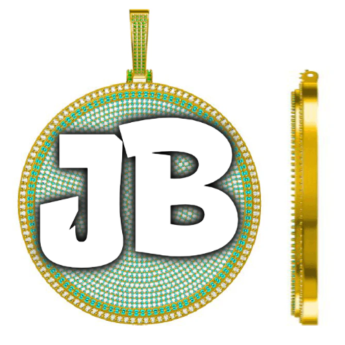 CUSTOM LETTER NECKLACE 3D BIG DISC