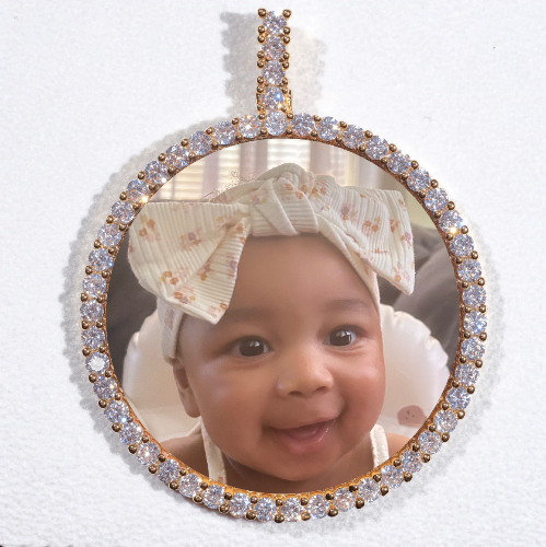 LARGE 3D CIRCLE CUSTOM PICTURE PENDANT