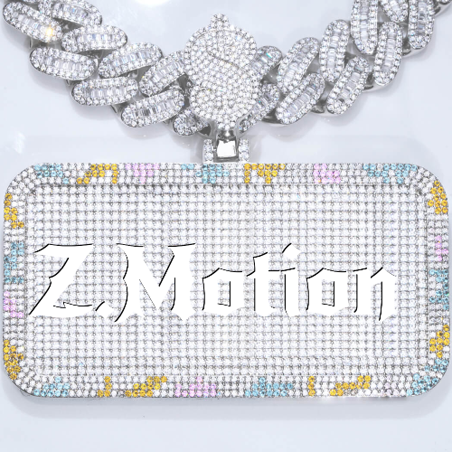 CUSTOM LETTER NECKLACE 3D COLORFUL SQUARE