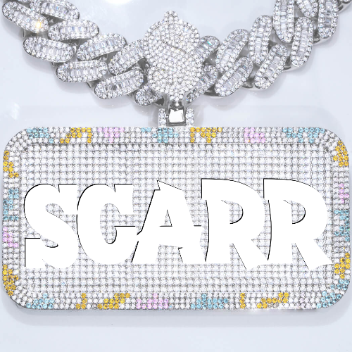 CUSTOM LETTER NECKLACE 3D COLORFUL SQUARE