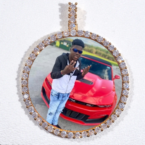 LARGE 3D CIRCLE CUSTOM PICTURE PENDANT