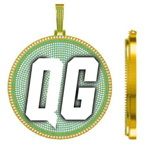 CUSTOM LETTER NECKLACE 3D BIG DISC