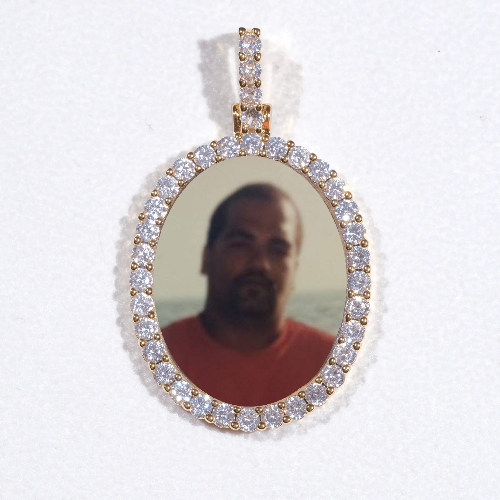 3D Oval Custom Picture Pendant