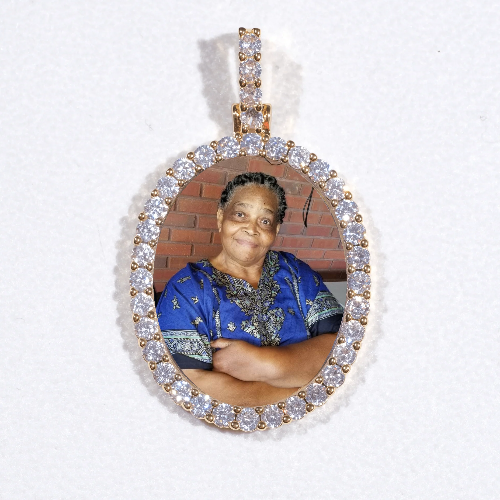 3D Oval Custom Picture Pendant