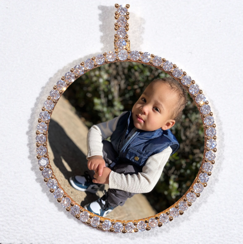 LARGE 3D CIRCLE CUSTOM PICTURE PENDANT