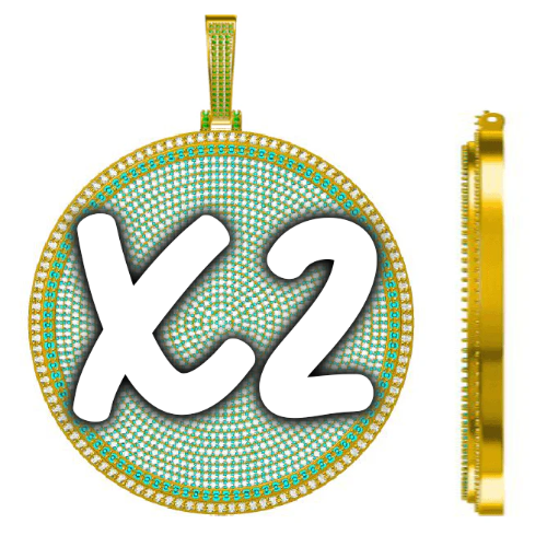 CUSTOM LETTER NECKLACE 3D BIG DISC