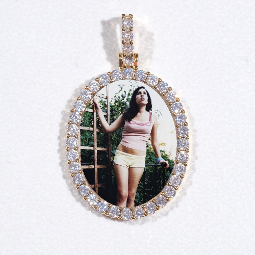 3D Oval Custom Picture Pendant
