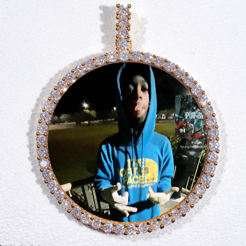 LARGE 3D CIRCLE CUSTOM PICTURE PENDANT