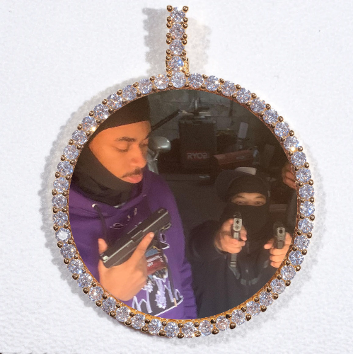 LARGE 3D CIRCLE CUSTOM PICTURE PENDANT