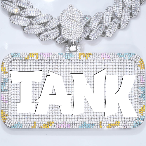 CUSTOM LETTER NECKLACE 3D COLORFUL SQUARE