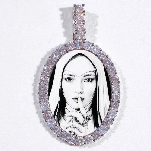 Large 3D Oval Custom Picture Pendant