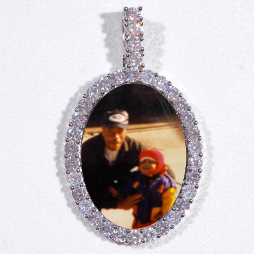 Large 3D Oval Custom Picture Pendant