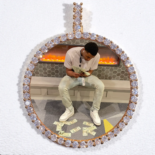 LARGE 3D CIRCLE CUSTOM PICTURE PENDANT