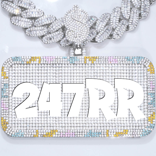 CUSTOM LETTER NECKLACE 3D COLORFUL SQUARE