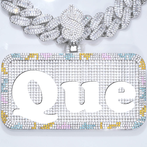 CUSTOM LETTER NECKLACE 3D COLORFUL SQUARE