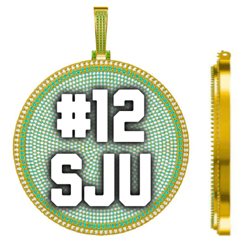 CUSTOM LETTER NECKLACE 3D BIG DISC