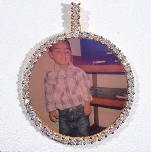 LARGE 3D CIRCLE CUSTOM PICTURE PENDANT