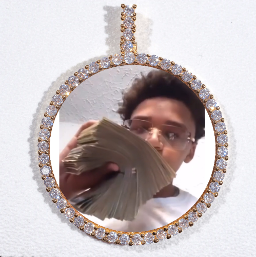 LARGE 3D CIRCLE CUSTOM PICTURE PENDANT