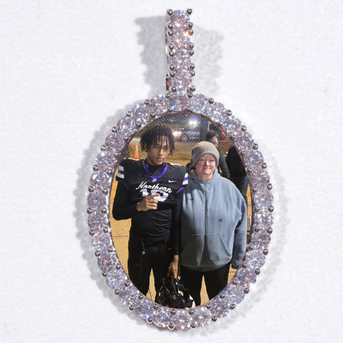 Large 3D Oval Custom Picture Pendant