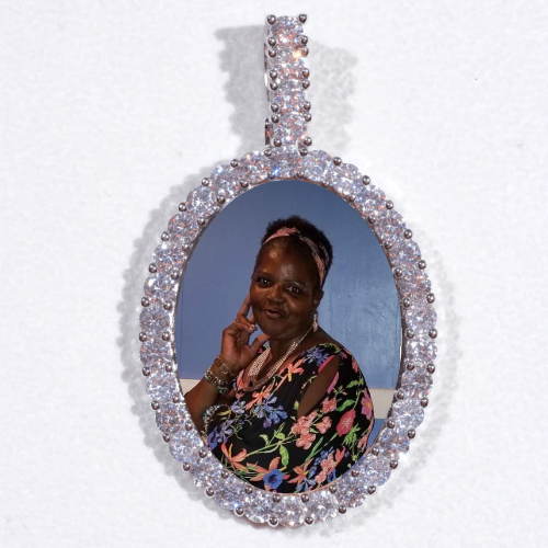 Large 3D Oval Custom Picture Pendant
